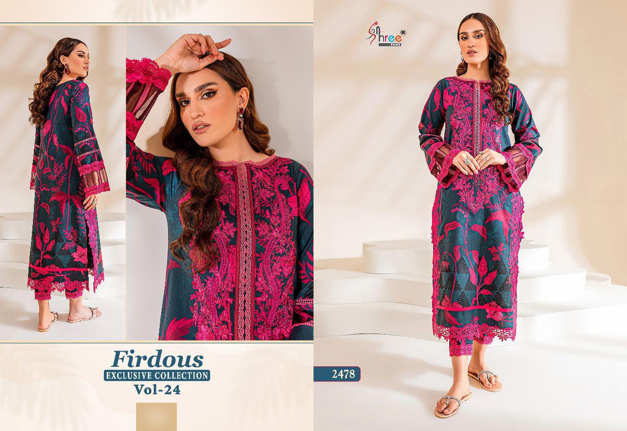 Shree Firdous Exclusive Collection Vol 24 Designer Wholesale Pakistani Suits
